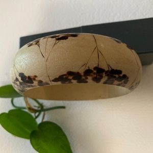 Vintage Wood Nature Inspired Bangle Bracelet